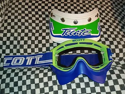 Vtg Scott 89 Nos  Green  Goggles/mask   Guard mxama Motocross Helmet Visor  • $299