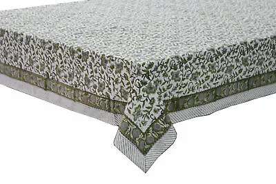 £43.44 • Buy Indian Hand Block Print Tablecloth 100%Cotton 150*220cm Multi Floral Rectangular