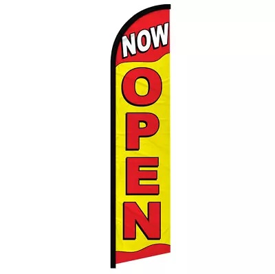 Now Open Windless Advertising Swooper Flag Open Welcome Sign RED/YELLOW • $18.95