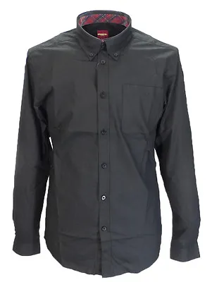 Merc Albin Black Cotton Long Sleeved Retro Mod Button Down Shirts … • $62.24