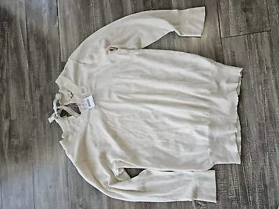 NWT J Crew Factory Lightweight Ivory/cream Tie Neck Women’s SZ Small Worn Once • $14.99