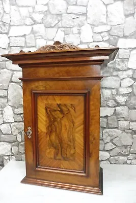 Beautiful Antique Wooden Wall Cabinet Medicine Cabinet Mahogany 1860th Bathroom • $995