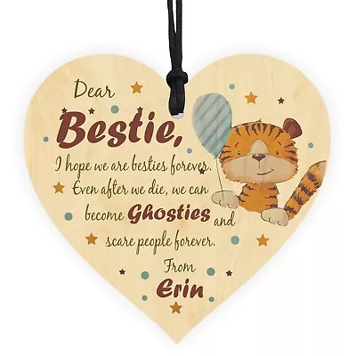 £2.95 • Buy Personalised Best Friend Plaque Friendship Gift For Bestie Wooden Heart Gifts UK