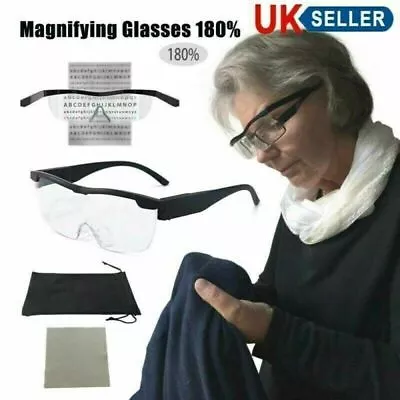 £6.39 • Buy Hands Free Magnifying Glasses Magnifier 180% With LED For Reading Sewing Adults