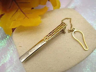 $549 • Buy Mens 14k Two-toned Solid Gold Tie Bar & Chain*vintage~estate