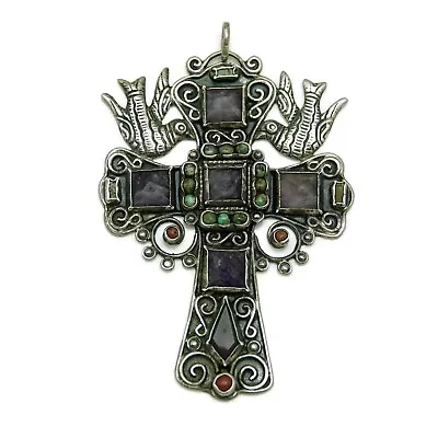 Mexico City CEL Jeweled Palomas Sterling Silver Pendant • $200