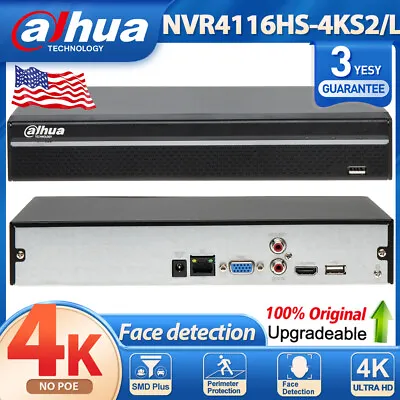 NEW ！ Dahua NVR4116HS-4KS2/L 16CH NO POE Compact 1U 1HDD Network Video Recorder • $133.95
