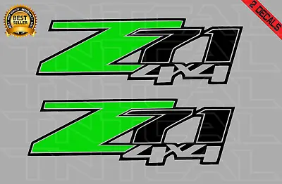 Z71 4X4 Decal Set Fits: 2007- 2013 CHEVY Silverado GMC Vinyl Sticker Lime/black • $14.99