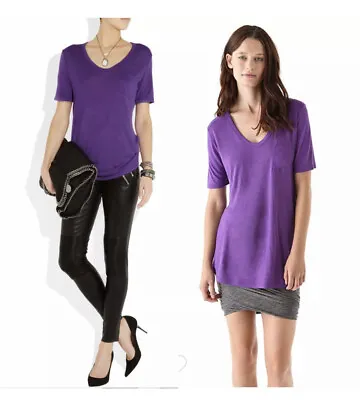 T By Alexander Wang Orchid Purple Classic Tee With Pocket Small Top Shirt • $24.99