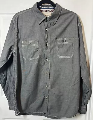 Weatherproof Vintage Shirt Men's XL Gray Cotton Chambray Button Up Long Sleeve • $16