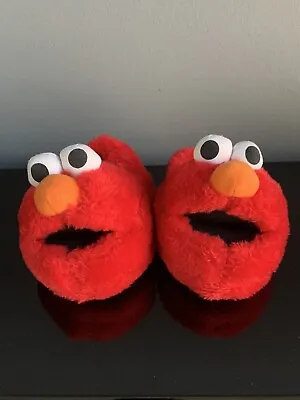 SESAME STREET ELMO Plush Red Slippers Kids Size 9-10 Very Good Condition! • $8.50