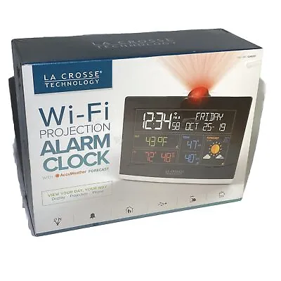 LA CROSSE Wi Fi Projection Alarm Clock W/ AccuWeather Forecast C82929 New Sealed • $39