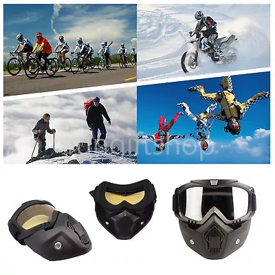 Motorcycle Shield Goggles Modular Motocross Face Mask & Eyewear Snowboard Ski • $10.59