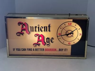 Vintage 1950s Ancient Age Whiskey Light Clock Advertising Sign 19  X 11  X 4  H1 • $429.88