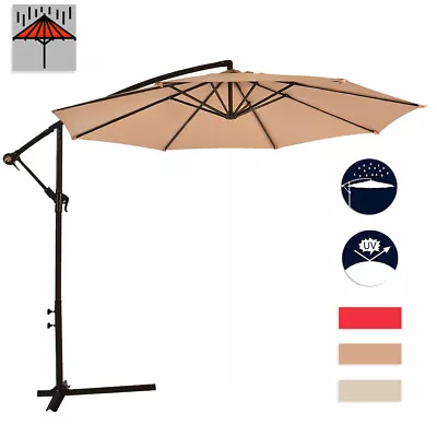 New 10' Patio Umbrella Offset Hanging Umbrella Outdoor Market Umbrella D10 • $69.99