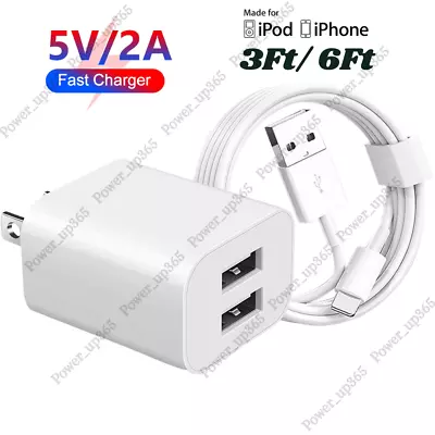 Dual Port USB Power Adapter Wall Charger Block For IPhone 6 7 8 X XR 11 12 13 14 • $7.69