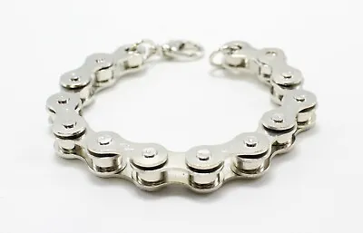 New Silver 8  Long Mens Biker Punk Bike Chain Bracelet #B2117 • $6.99