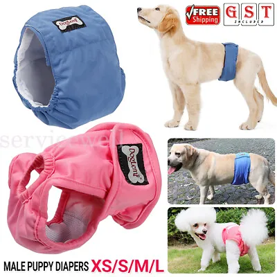 XS-L Male Dog Puppy Nappy Diaper Belly Wrap Band Sanitary Pants Underpants • $8.93