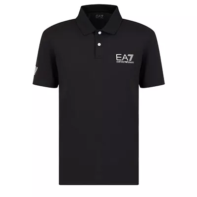 EA7 Emporio Armani Tennis Pro Technical Polo Shirt - Black • £69.95