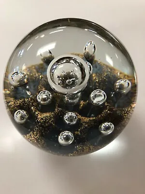 £30 • Buy Vintage Controlled Bubbles 'Sea Bed' Glass Paperweight