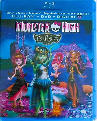 Monster High: 13 Wishes (Blu-ray / DVD 2013 2-Disc Combo Canadian Anime) • $17.99