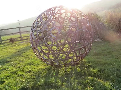 Large Horseshoe Sculpture Garden Feature Sphere Ball 80cm FREE DELIVERY • £274