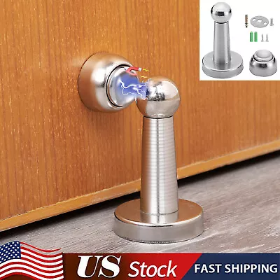 Magnetic Door Stop Wall Floor Mounted Stopper Stainless Steel Holder Catch NEW  • $6.28