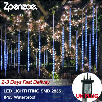 £8.99 • Buy Christmas LED Meteor Shower Rain Lights Outdoor Falling Icicle Fairy Light Decor