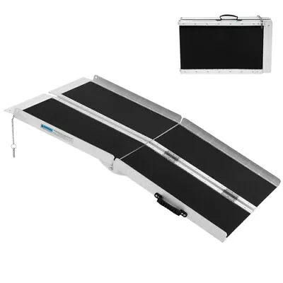 4ft Aluminum Multi-Folding Wheelchair Scooter Mobility Ramp Portable Non-Slip • $94.37