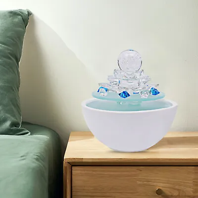 Water Fountain LED Light Waterfall With Crystal Ball Indoor Tabletop Fountain  • $42.75