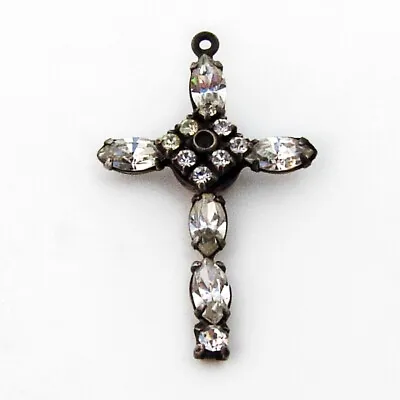 Lords Prayer Stanhope Cross Pendant Rhinestones Sterling Silver • $55.25
