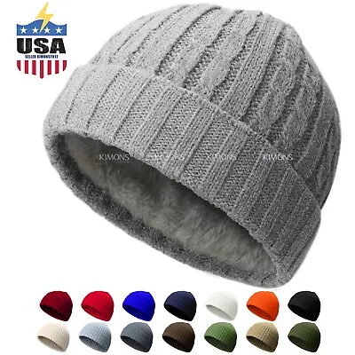 Mini Fisherman Short Beanie Hat Ribbed Docker Winter Warm Knitted Skull Cap Cuff • $8.85