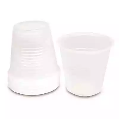 (100 CUPS) 5 Oz PLASTIC TRANSLUCENT JUICE CUP SINGLE USA MADE/CATERING/PARTIES • $19.95