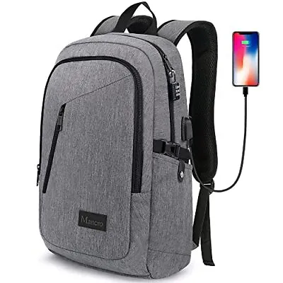 Mancro Laptop Backpack For Travel Anti-theft 15.6 Inch Grey  • $21.67