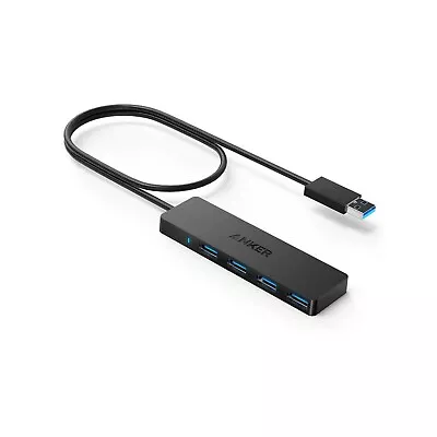 Anker Ultra Slim Usb Hub Non Powered 4-port Superspeed 3.0 Pc Mac 60cm A7516012 • $34.95