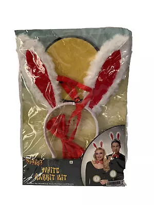 Spirit Store White Rabbit Kit Ear Headband Clock Necklace Bowtie Age 14+ Adult • $23.99