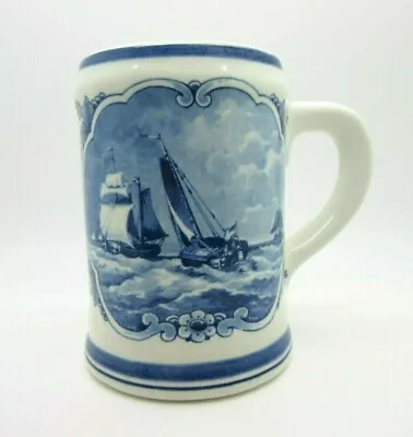 $14.97 • Buy Westraven Delft Large Stein Mug Handmade Delftware Royal Delft Ships Boats 