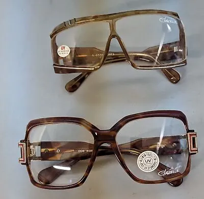 2 Lot Vintage 80s 90s Gazelle Clear Glasses Brown Square Frame Retro Fashion • $49.99