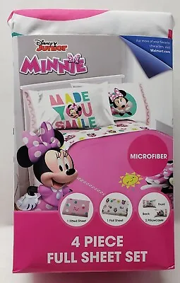 Disney Junior Minnie Mouse  Made You Smile  4 Piece Full Sheet Set/New • $21
