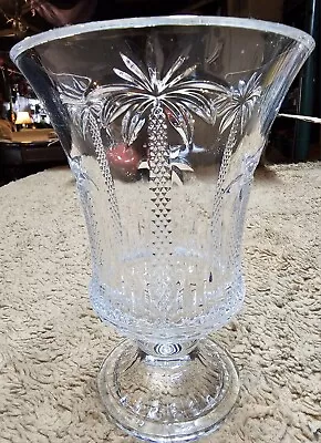 Shannon Crystal Palm Tree Hurricane Vase • $20