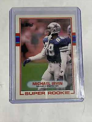 1989 Topps Super Rookie Cowboys Michael Irvin RC #383 AWT • $2.71