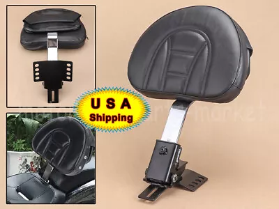 Motorcycle Plug-In Adjustable Rider Driver Backrest Kit For Harley Road King US • $65.98