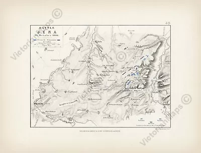 Battle Of Jena Napoleon Bonaparte Map Johnston Alison's Atlas Art Print Poster • £14.50