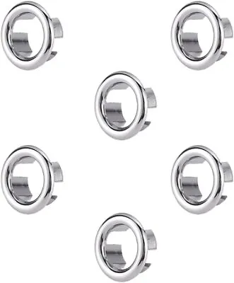 Sink Overflow Ring 6 PCS Sink Hole Replacement Overflow Hole Round Basin Trim • £6.12