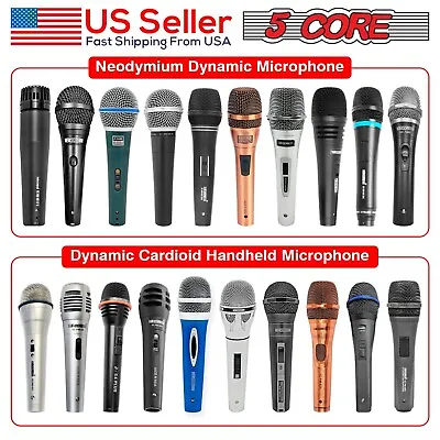 5Core Microphone Handheld Microfono Dynamic Mic XLR Audio Cardiod Vocal Karaoke • $14.99