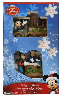 DISNEY MICKEY & FRIENDS AROUND THE TREE TRAIN SET Christmas Holiday Plays Music. • $83.75