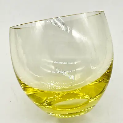 Moser Crystal Culbuto Old Fashioned Glass Topaz Yellow • $19.99