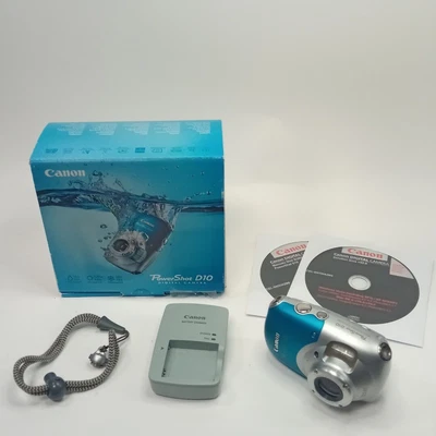 £69.99 • Buy Canon Powershot D10 12.1MP Compact Underwater Digital Camera Blue W/Accessories