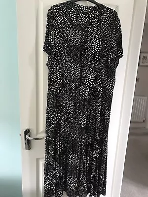 Roman Originals Dress Size 22 Black And White Preloved • £9.99
