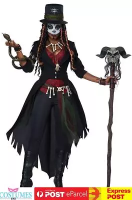 Voodoo Magic Witch Doctor Ritual Skeleton Day Of The Dead Womens Costume • $86.45